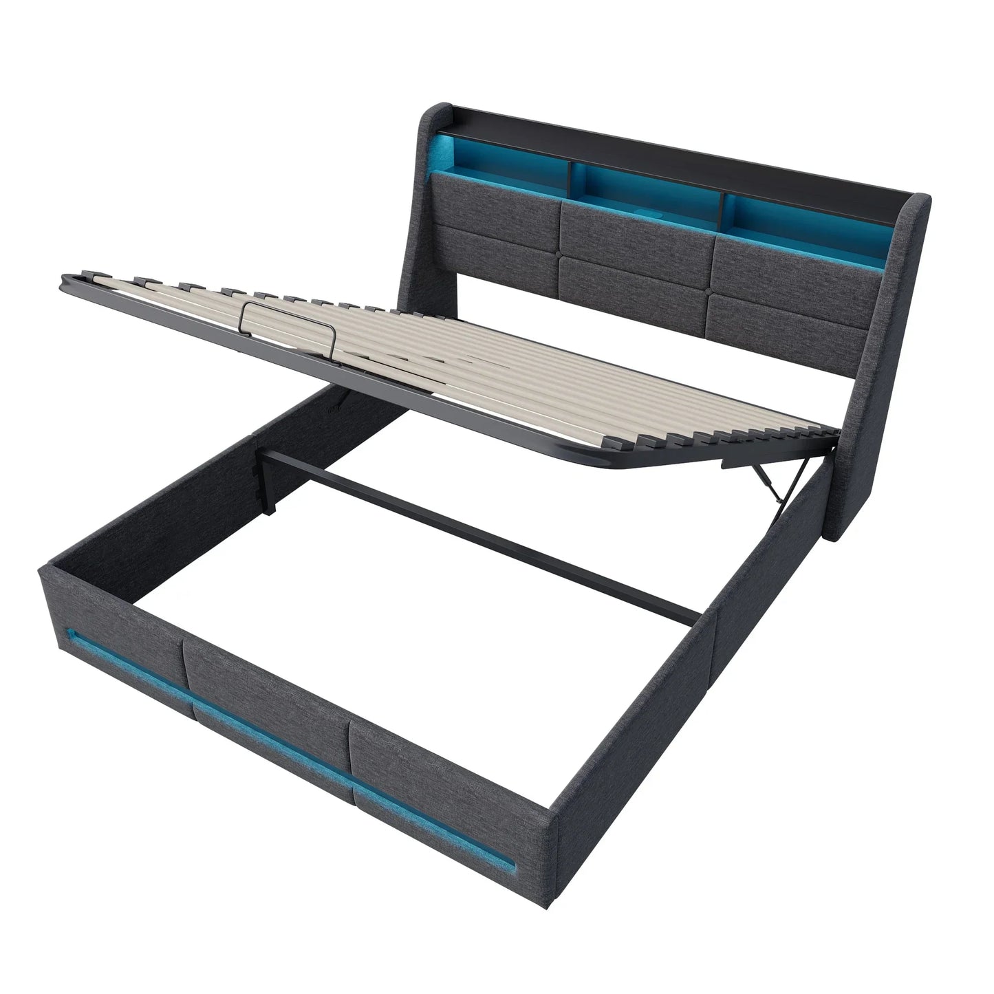 Ottoman Storage Bed with LED & USB Charging