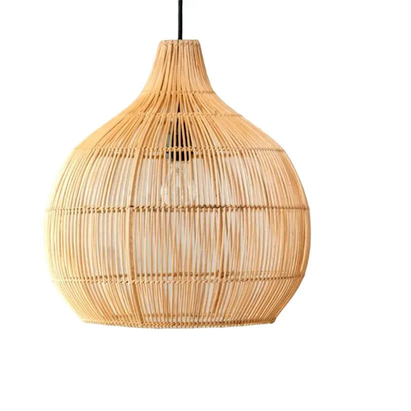 Retro Hand-Woven Rattan Pendant Light