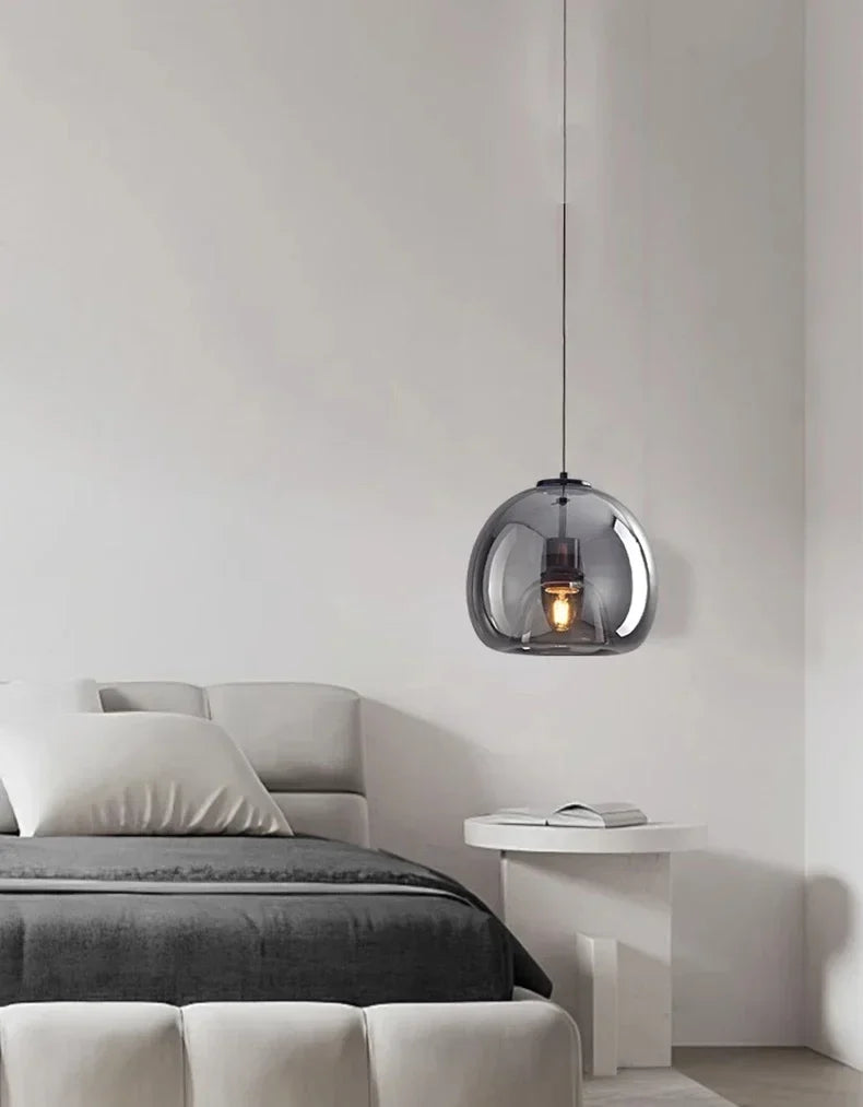 Modular Blown Glass Globe Pendant Light