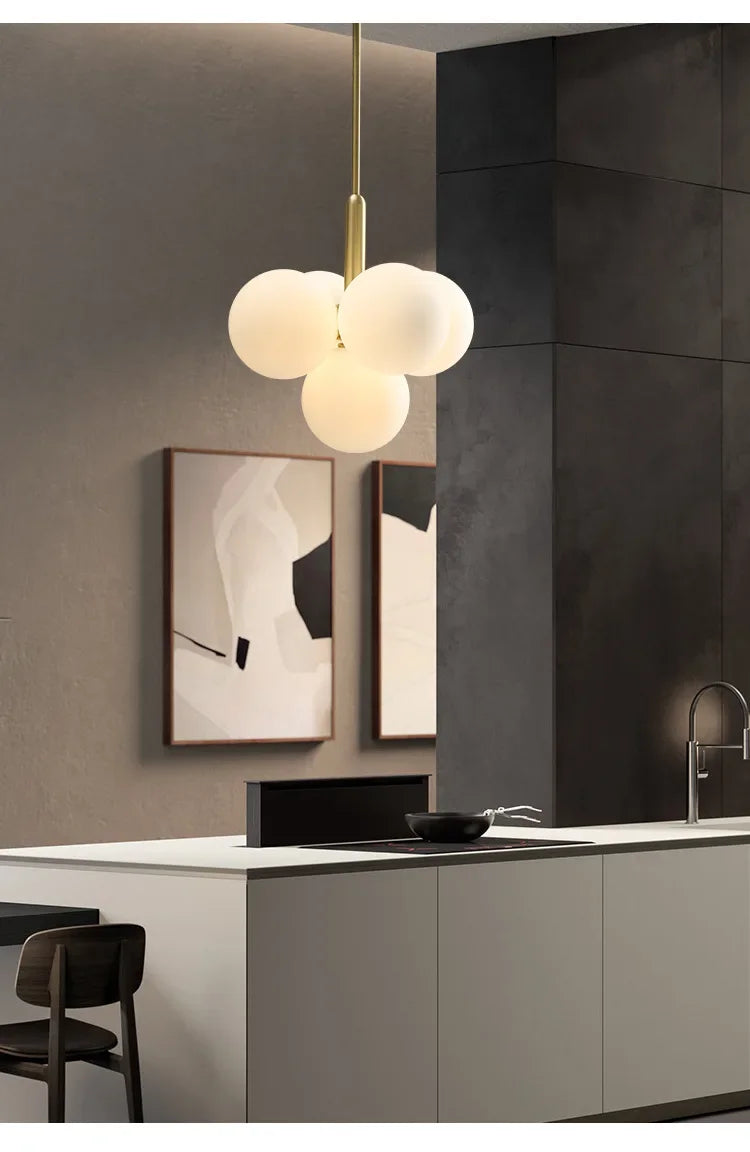 Nordic-Style Cascading Glass Globe Chandelier