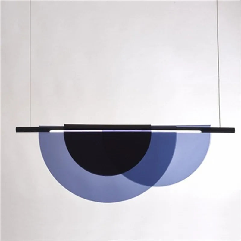 Macaron-Style Amber and Blue Acrylic Pendant Light