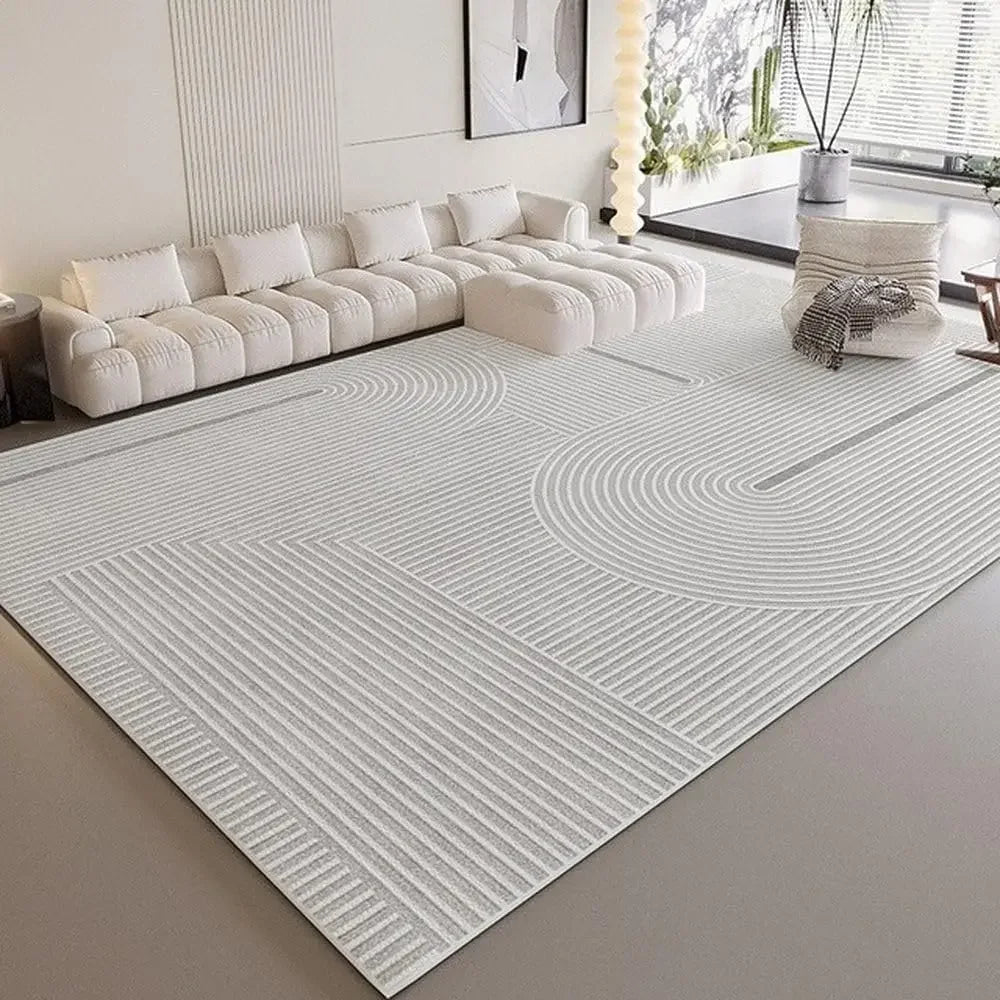 Gray Arched-Stripe Wabi-Sabi Rug