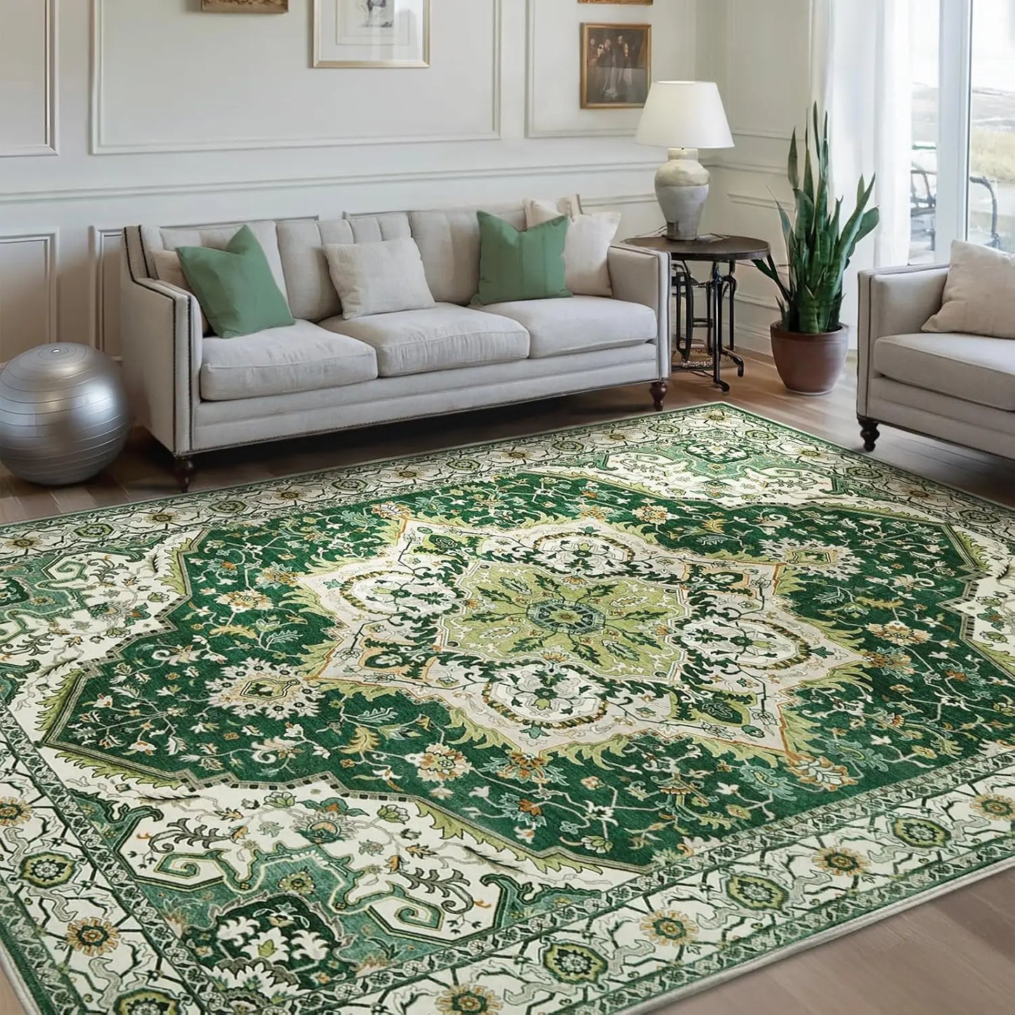 Green Persian-Style Rug