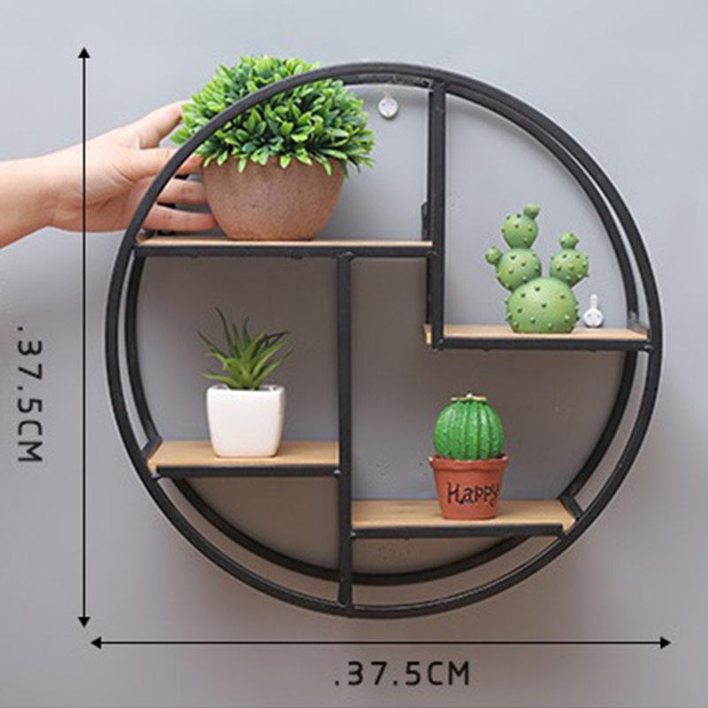 Étagère Murale Scandinave Ronde Bois et Métal