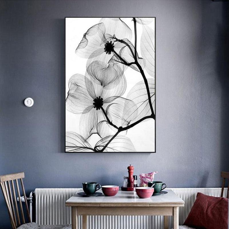 Tableau Scandinave Fleur Abstrait