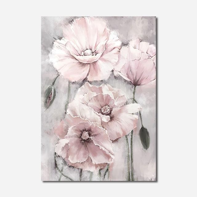 Tableau Scandinave Fleur Rose