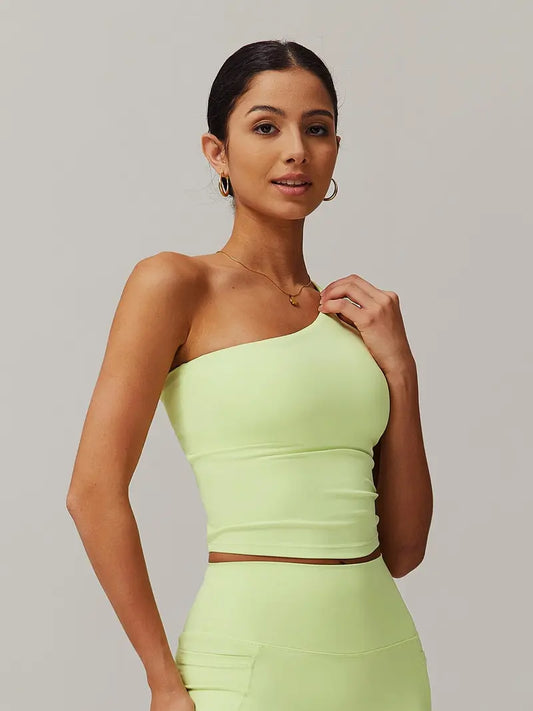 Brassière de Sport Asymétrique – Brassière Extensible Séchage Rapide pour Fitness et Yoga
