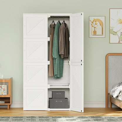 Modular Foldable Wardrobe with 5 Compartments