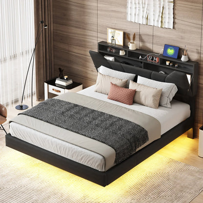 Floating Design Storage Bed with Drawer