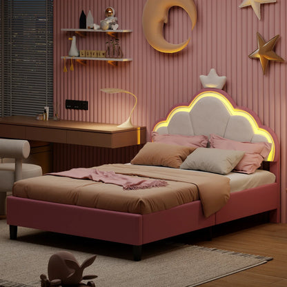 Crown Design Velvet Padded Bed
