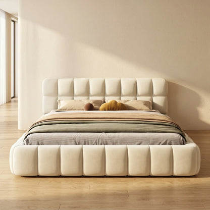 Beige Double Padded Bed