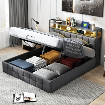 Ottoman Storage Bed with LED & USB