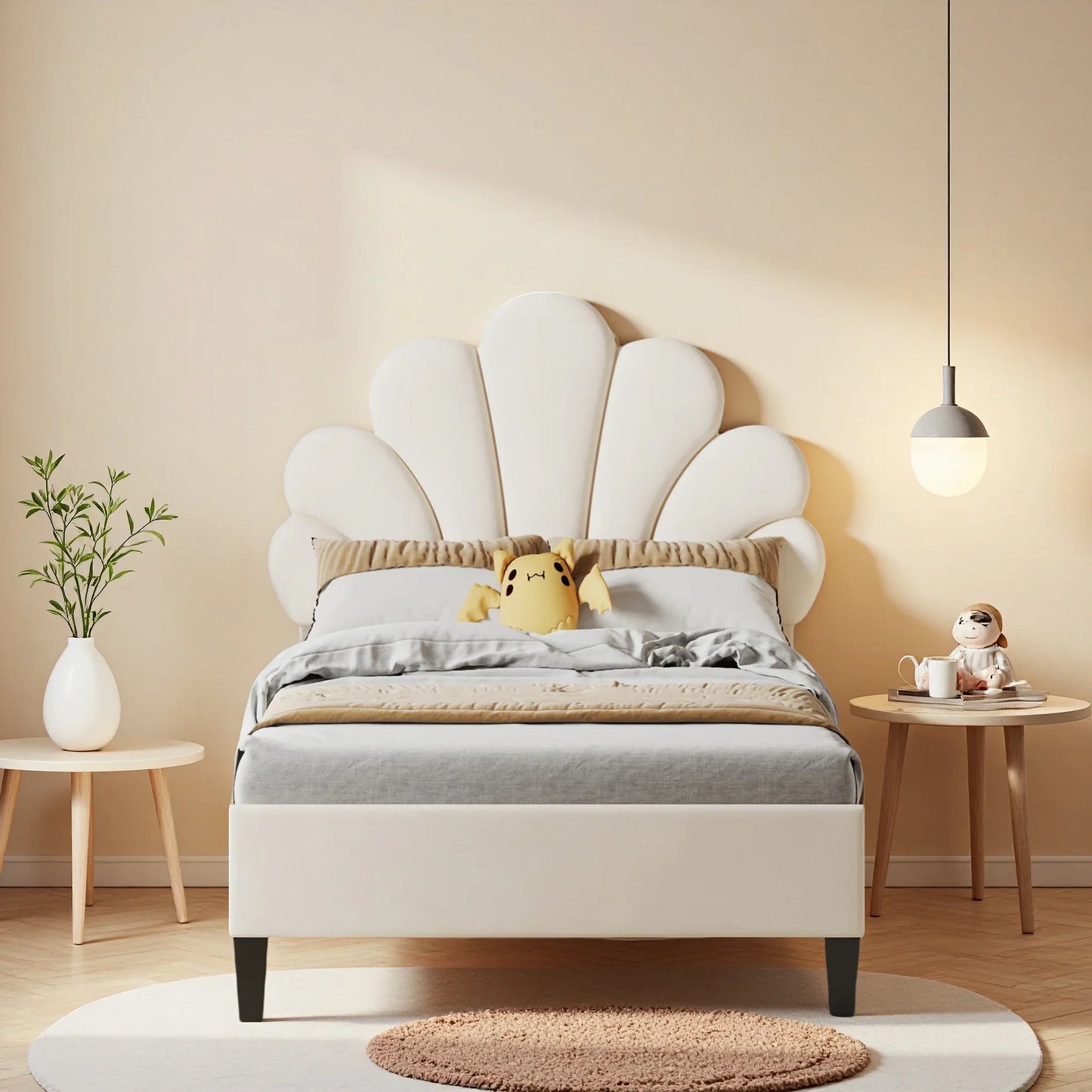 Single Padded Velvet Bed