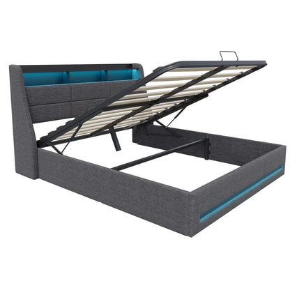 Ottoman Storage Bed with LED & USB Charging
