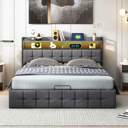 Ottoman Storage Bed with LED & USB
