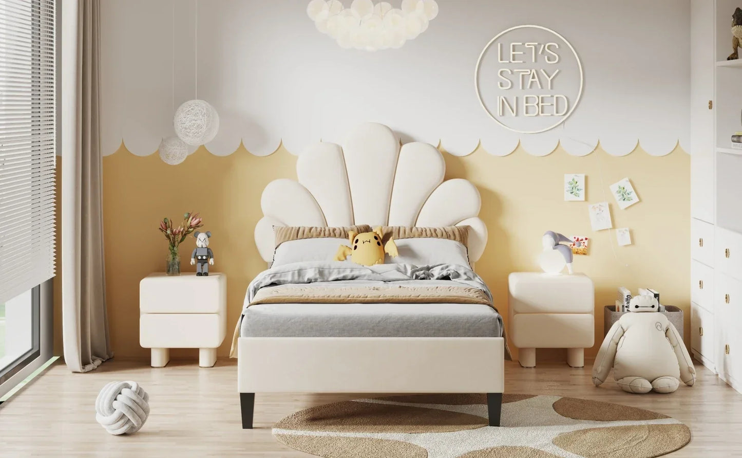 Single Padded Velvet Bed