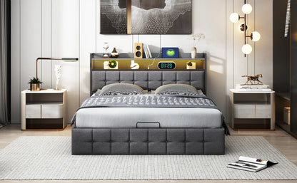 Ottoman Storage Bed with LED & USB