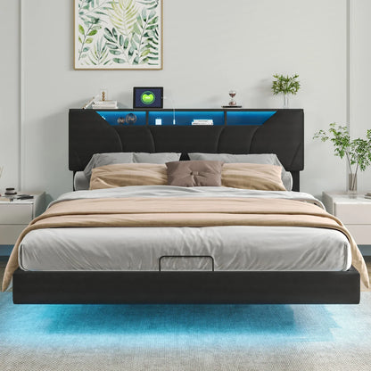 Floating Design Storage Bed with Drawer
