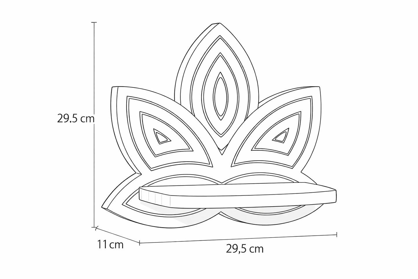 Lotus Floating Wood Wall Shelves
