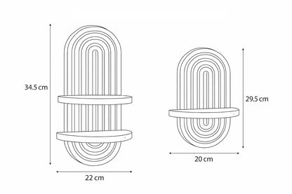 Arch-Shaped Wood Wall Shelves