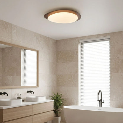 Modern Pebble Ceiling Light, Walnut Finish