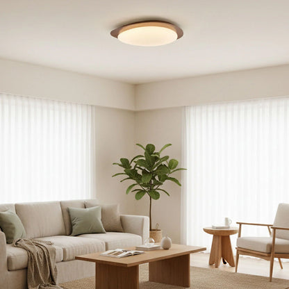 Modern Pebble Ceiling Light, Walnut Finish