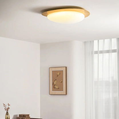 Modern Pebble Ceiling Light, Walnut Finish