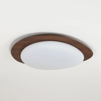 Modern Pebble Ceiling Light, Walnut Finish