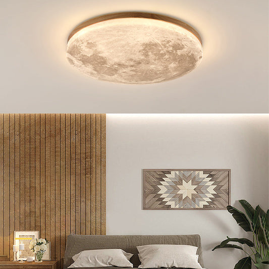 Minimalist Round Moon-Style Ceiling Light