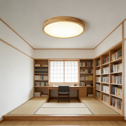 Nordic Geometric Wood Ceiling Light