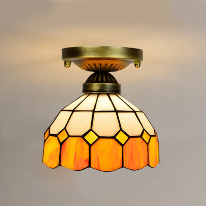 Tiffany Colored Glass Ceiling Light