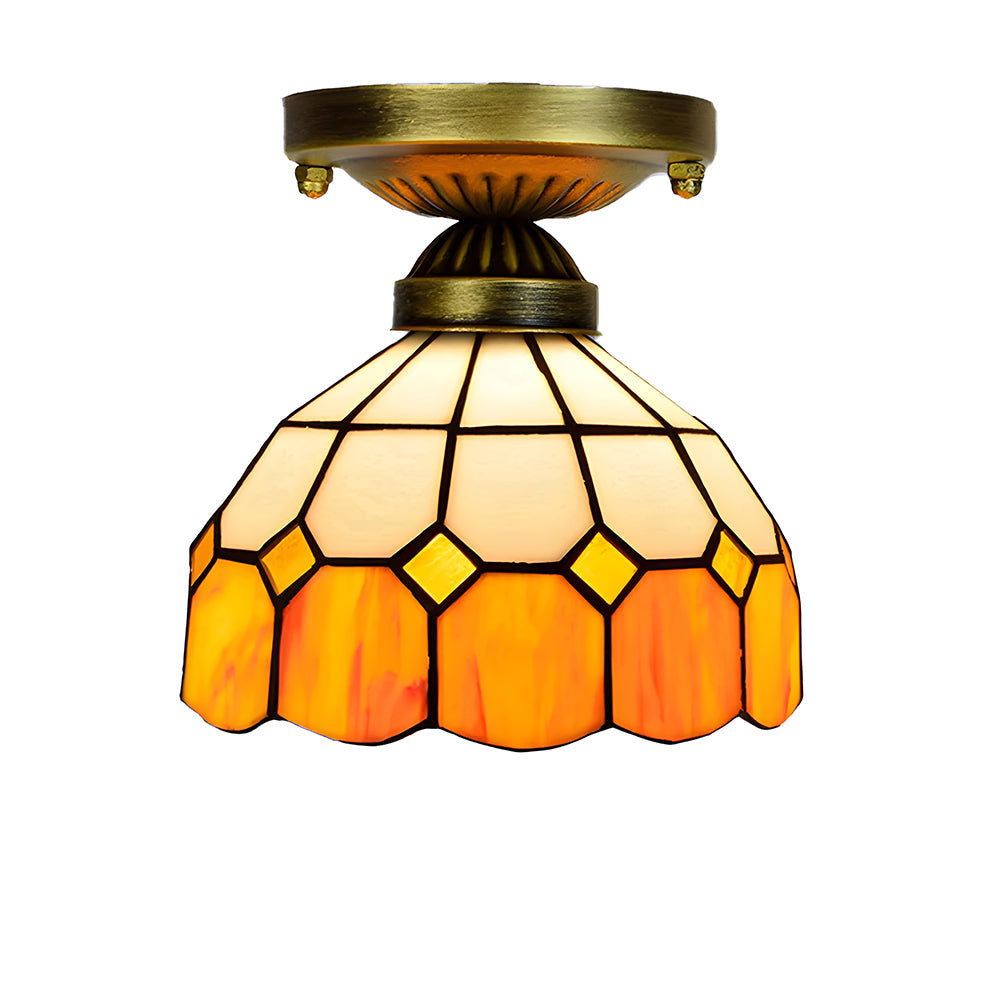 Tiffany Colored Glass Ceiling Light