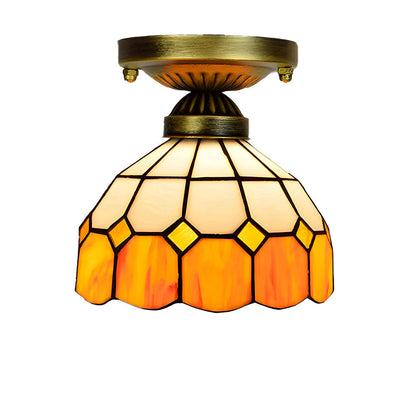 Tiffany Colored Glass Ceiling Light