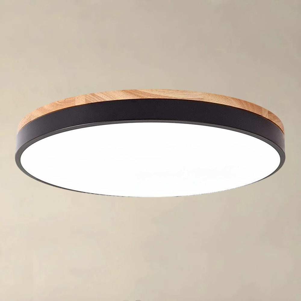 Scandinavian Round Wood Ceiling Light