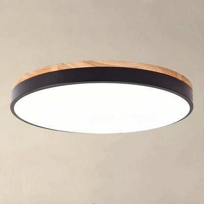 Scandinavian Round Wood Ceiling Light