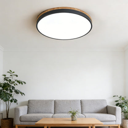 Scandinavian Round Wood Ceiling Light