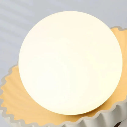 Modern Cream Glass Ceiling Light with Floral Bud Motif