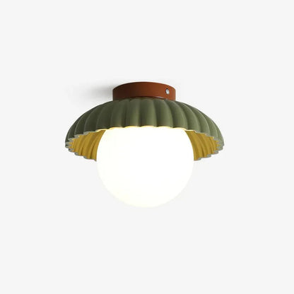 Modern Cream Glass Ceiling Light with Floral Bud Motif