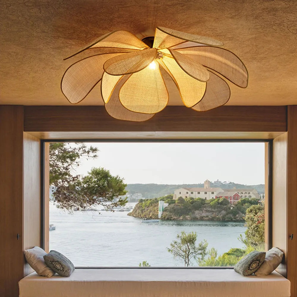 Hand-Woven Rattan Ceiling Light