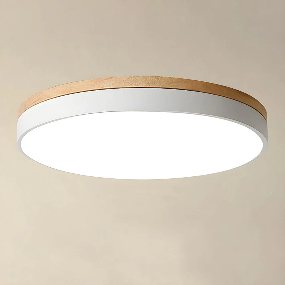 Scandinavian Round Wood Ceiling Light