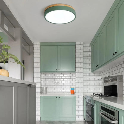 Scandinavian Round Wood Ceiling Light