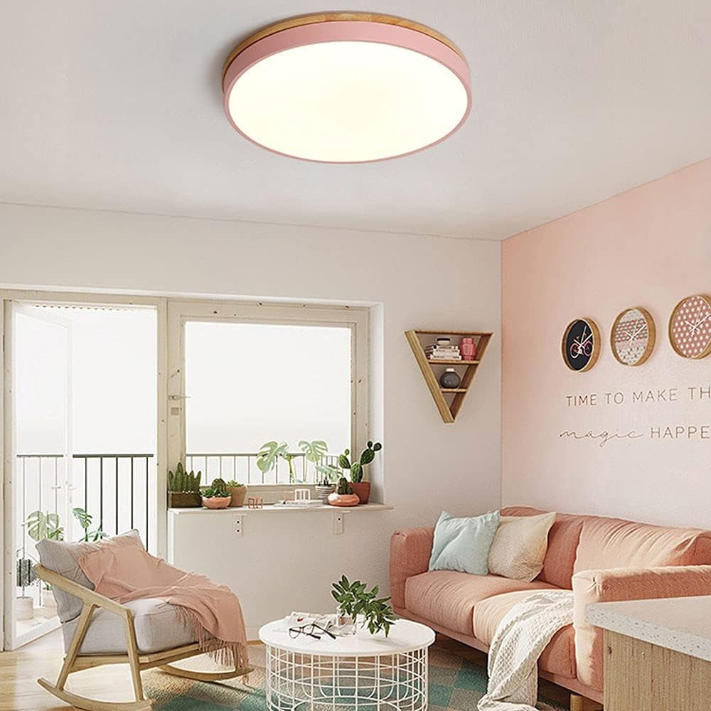 Scandinavian Round Wood Ceiling Light
