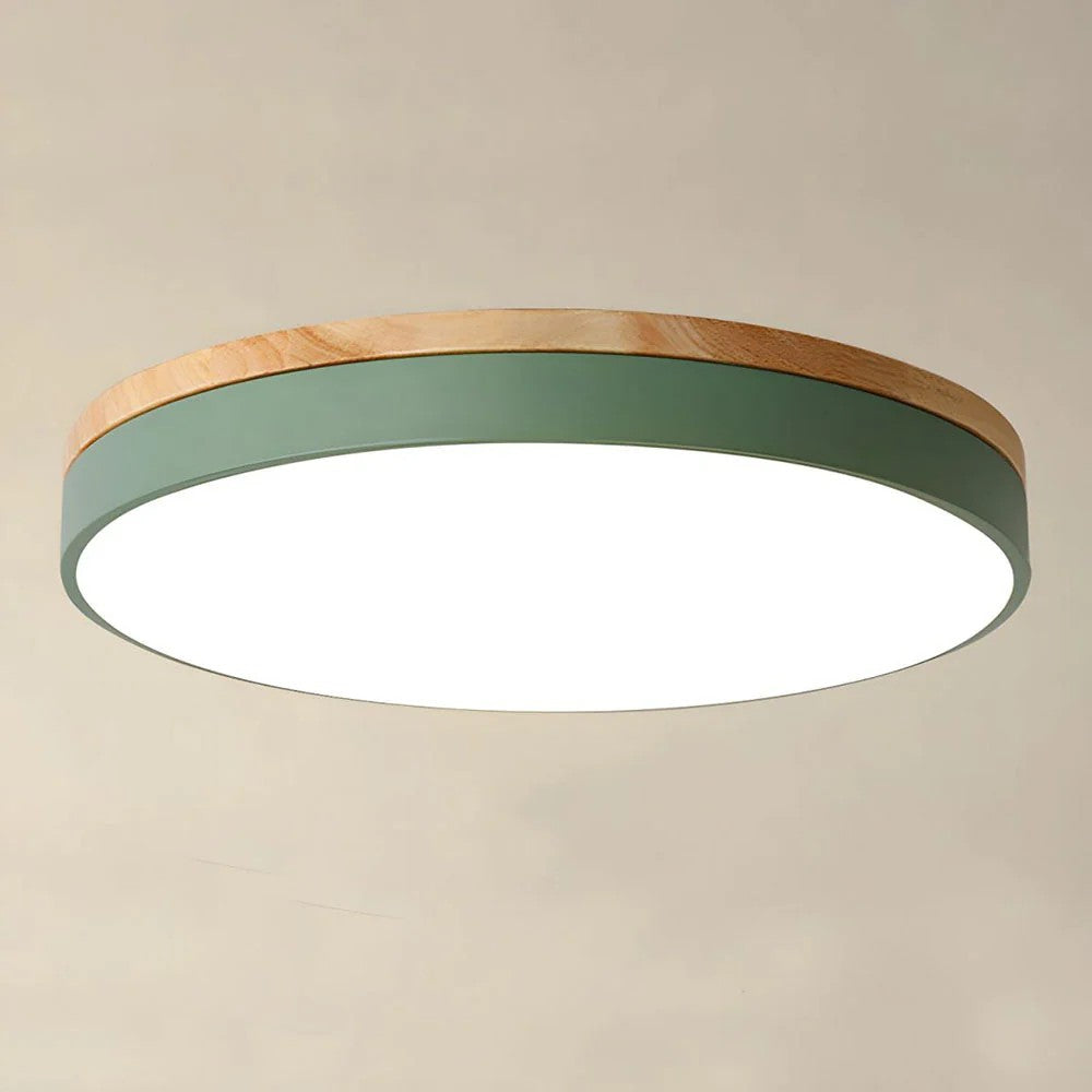 Scandinavian Round Wood Ceiling Light
