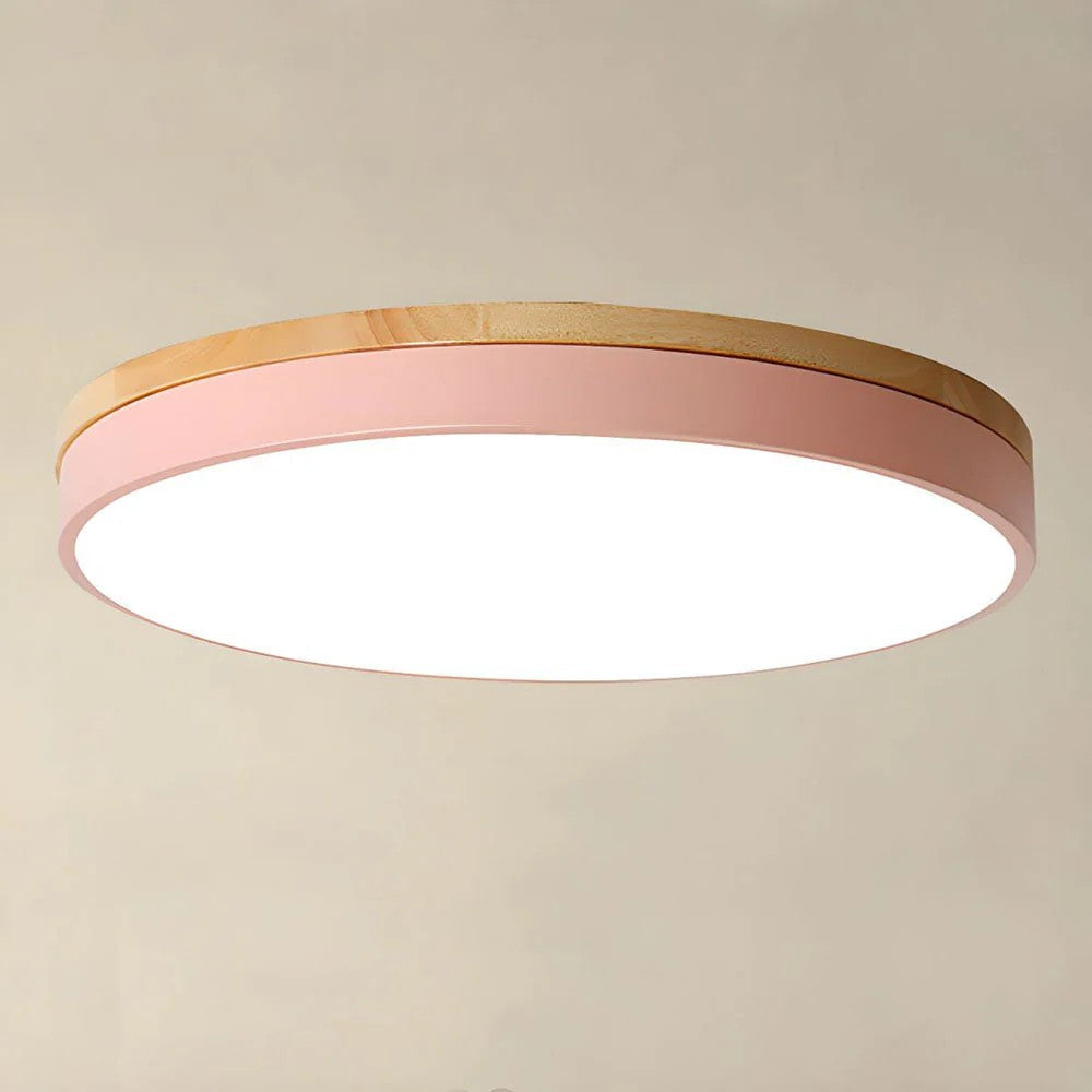 Scandinavian Round Wood Ceiling Light