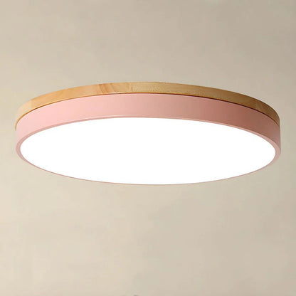 Scandinavian Round Wood Ceiling Light