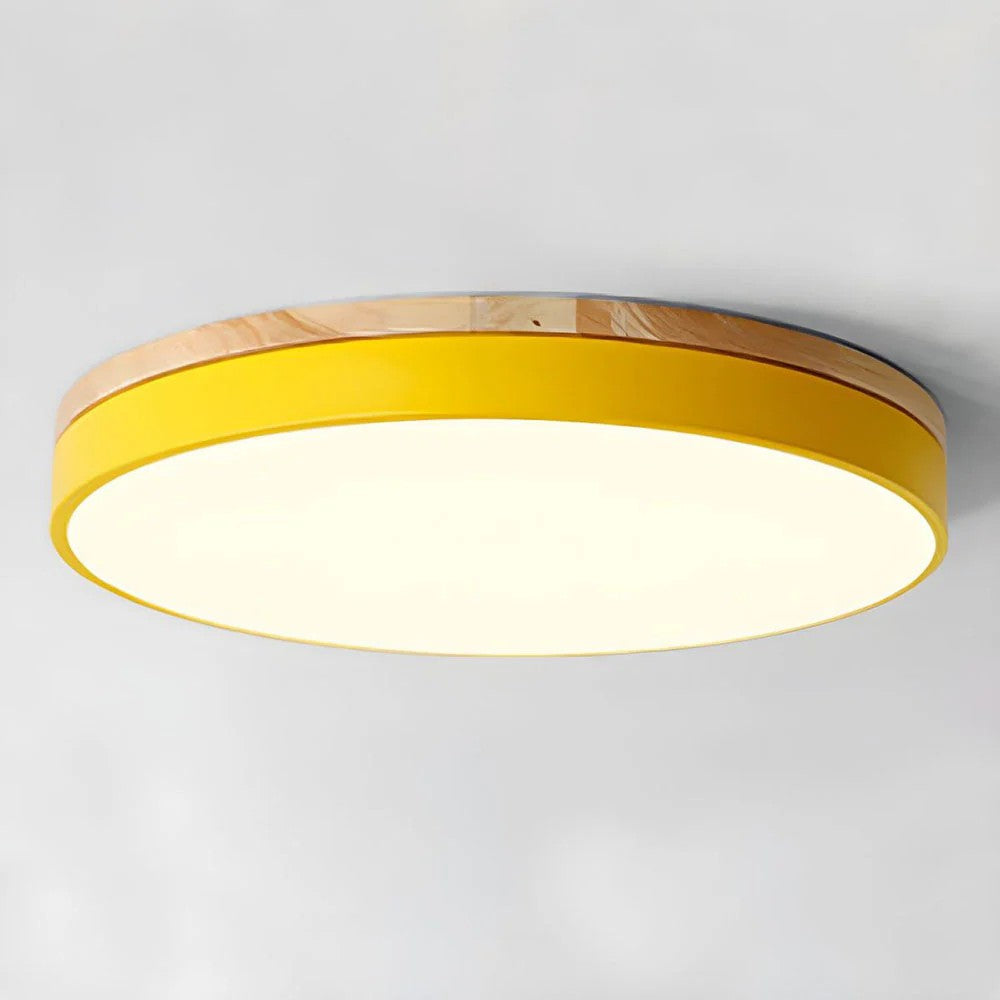 Scandinavian Round Wood Ceiling Light