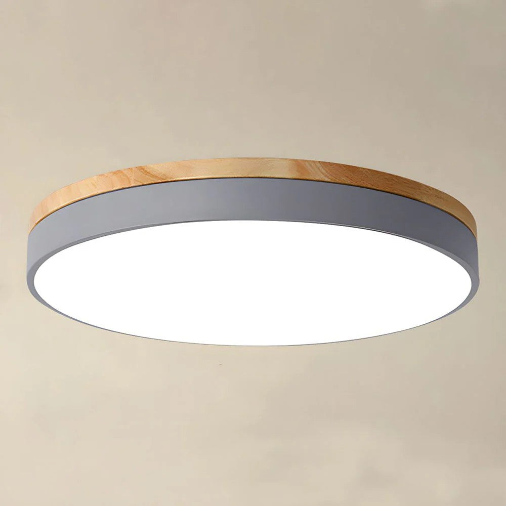 Scandinavian Round Wood Ceiling Light