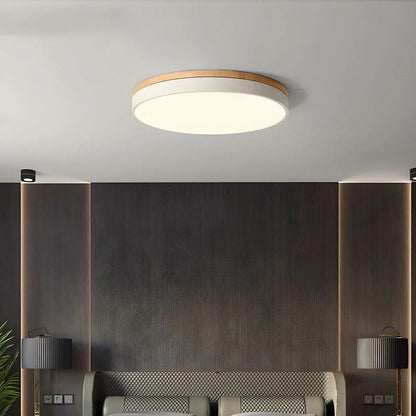Scandinavian Round Wood Ceiling Light