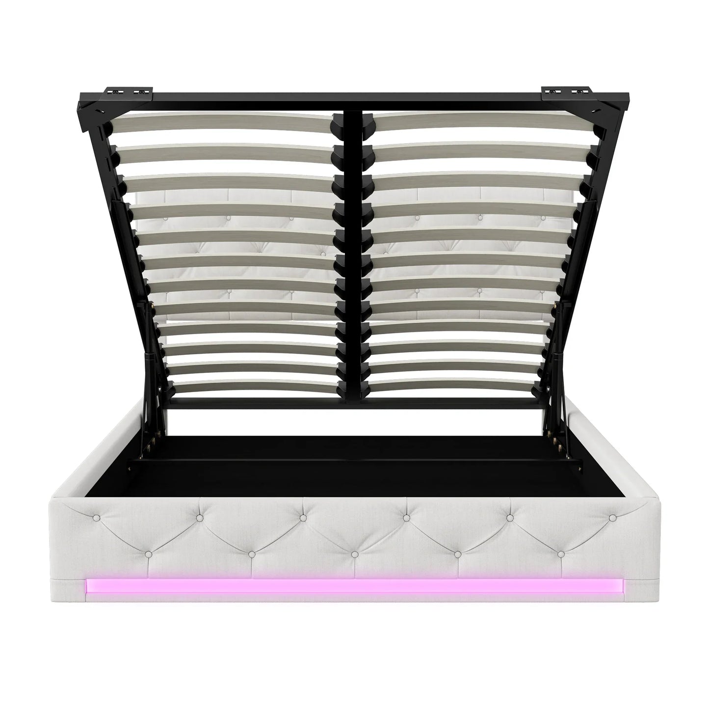 Ottoman Storage Bed with 3-Side LED