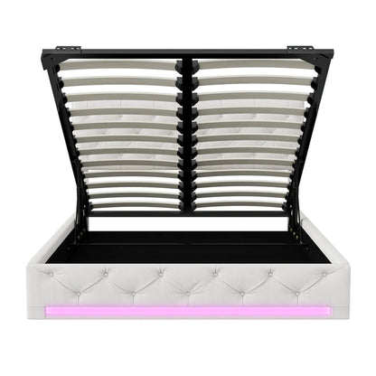 Ottoman Storage Bed with 3-Side LED